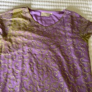 Purple and green ombré Punjabi suit